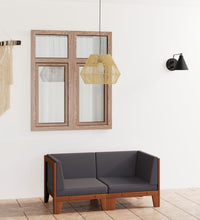 2-Sitzer-Sofa mit Dunkelgrauen Kissen Akazie Massivholz
