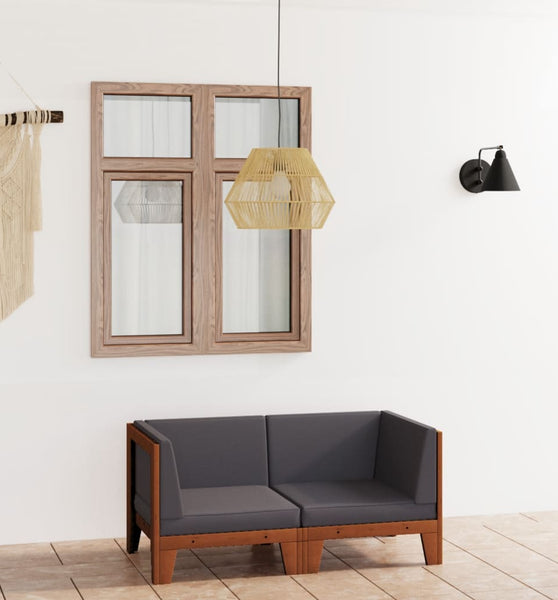 2-Sitzer-Sofa mit Dunkelgrauen Kissen Akazie Massivholz
