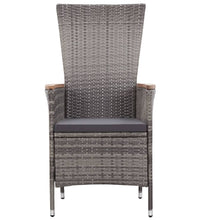 3-tlg. Garten-Lounge-Set mit Kissen Poly Rattan Grau