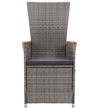 3-tlg. Garten-Lounge-Set mit Kissen Poly Rattan Grau