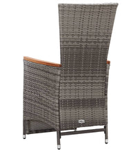 3-tlg. Garten-Lounge-Set mit Kissen Poly Rattan Grau