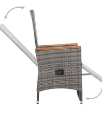 3-tlg. Garten-Lounge-Set mit Kissen Poly Rattan Grau