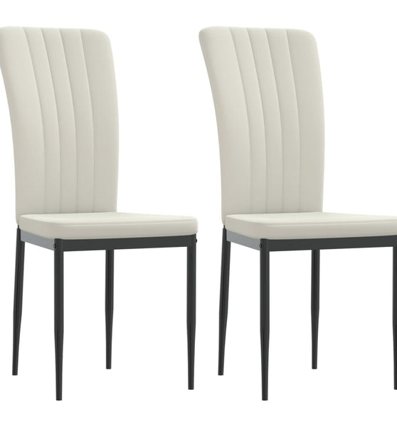 Esszimmerstühle 2 Stk. Creme Samt