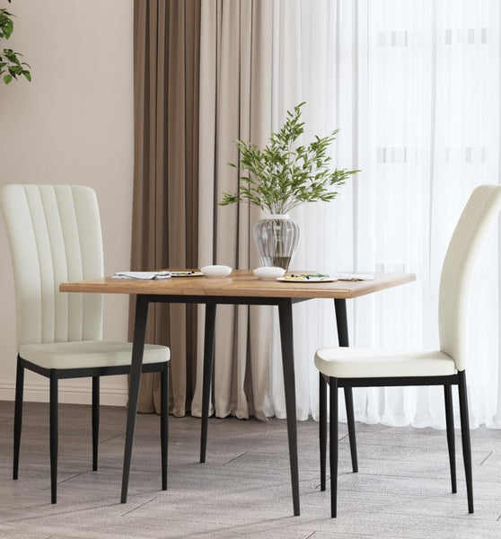 Esszimmerstühle 2 Stk. Creme Samt