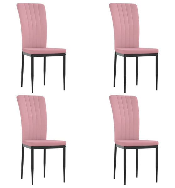 Esszimmerstühle 4 Stk. Rosa Samt