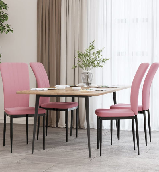 Esszimmerstühle 4 Stk. Rosa Samt