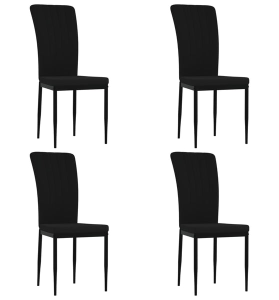 Esszimmerstühle 4 Stk. Schwarz Samt