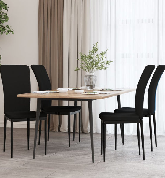 Esszimmerstühle 4 Stk. Schwarz Samt