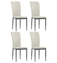 Esszimmerstühle 4 Stk. Creme Samt