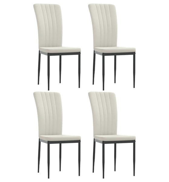Esszimmerstühle 4 Stk. Creme Samt