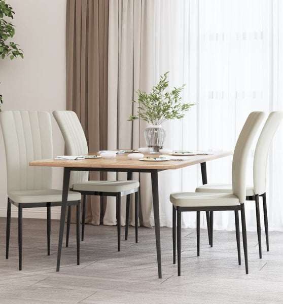 Esszimmerstühle 4 Stk. Creme Samt