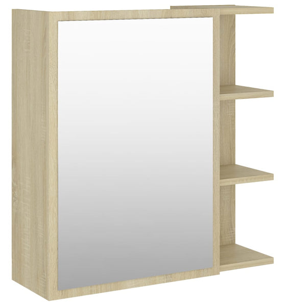 Bad-Spiegelschrank Sonoma-Eiche 62,5x20,5x64 cm Holzwerkstoff