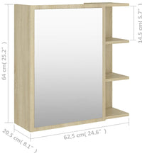 Bad-Spiegelschrank Sonoma-Eiche 62,5x20,5x64 cm Holzwerkstoff