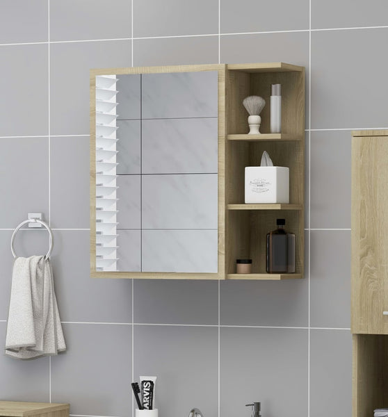 Bad-Spiegelschrank Sonoma-Eiche 62,5x20,5x64 cm Holzwerkstoff
