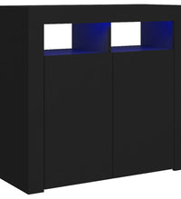 Sideboard mit LED-Leuchten Schwarz 80x35x75 cm