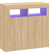 Sideboard mit LED-Leuchten Sonoma-Eiche 80x35x75 cm