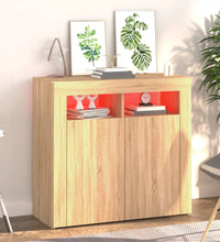Sideboard mit LED-Leuchten Sonoma-Eiche 80x35x75 cm