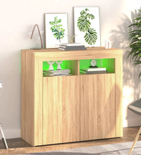 Sideboard mit LED-Leuchten Sonoma-Eiche 80x35x75 cm