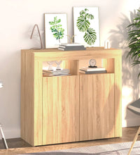 Sideboard mit LED-Leuchten Sonoma-Eiche 80x35x75 cm