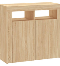 Sideboard mit LED-Leuchten Sonoma-Eiche 80x35x75 cm