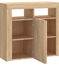 Sideboard mit LED-Leuchten Sonoma-Eiche 80x35x75 cm