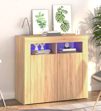 Sideboard mit LED-Leuchten Sonoma-Eiche 80x35x75 cm