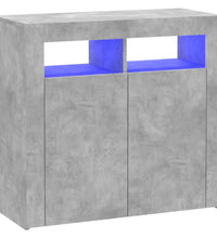 Sideboard mit LED-Leuchten Betongrau 80x35x75 cm