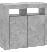 Sideboard mit LED-Leuchten Betongrau 80x35x75 cm