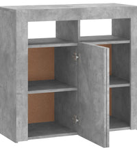 Sideboard mit LED-Leuchten Betongrau 80x35x75 cm