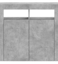 Sideboard mit LED-Leuchten Betongrau 80x35x75 cm