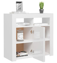 Sideboard mit LED-Leuchten Hochglanz-Weiß 80x35x75 cm