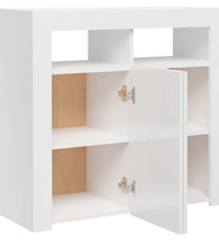 Sideboard mit LED-Leuchten Hochglanz-Weiß 80x35x75 cm