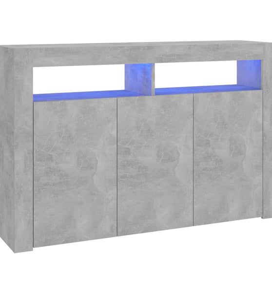 Sideboard mit LED-Leuchten Betongrau 115,5x30x75 cm