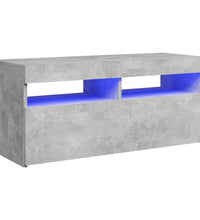 TV-Schrank mit LED-Leuchten Betongrau 90x35x40 cm