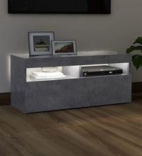 TV-Schrank mit LED-Leuchten Betongrau 90x35x40 cm