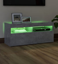 TV-Schrank mit LED-Leuchten Betongrau 90x35x40 cm