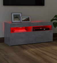 TV-Schrank mit LED-Leuchten Betongrau 90x35x40 cm
