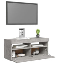 TV-Schrank mit LED-Leuchten Betongrau 90x35x40 cm