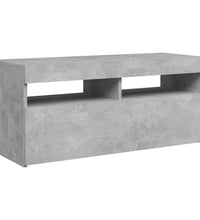 TV-Schrank mit LED-Leuchten Betongrau 90x35x40 cm
