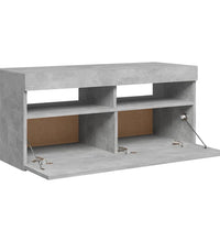 TV-Schrank mit LED-Leuchten Betongrau 90x35x40 cm