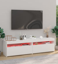 TV-Schränke 2 Stk. mit LED-Leuchten Weiß 75x35x40 cm