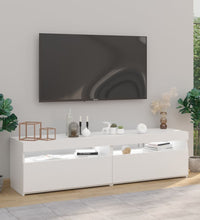 TV-Schränke 2 Stk. mit LED-Leuchten Weiß 75x35x40 cm