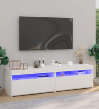 TV-Schränke 2 Stk. mit LED-Leuchten Weiß 75x35x40 cm