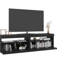 TV-Schränke 2 Stk. mit LED-Leuchten Schwarz 75x35x40 cm