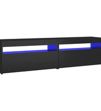 TV-Schränke 2 Stk. mit LED-Leuchten Schwarz 75x35x40 cm