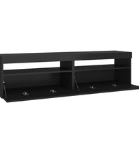 TV-Schränke 2 Stk. mit LED-Leuchten Schwarz 75x35x40 cm