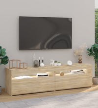 TV-Schränke 2 Stk. mit LED-Leuchten Sonoma-Eiche 75x35x40 cm