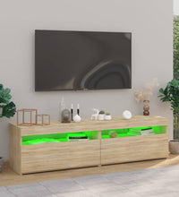 TV-Schränke 2 Stk. mit LED-Leuchten Sonoma-Eiche 75x35x40 cm