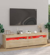 TV-Schränke 2 Stk. mit LED-Leuchten Sonoma-Eiche 75x35x40 cm