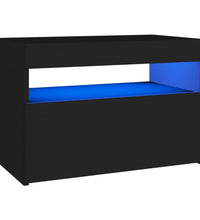 TV-Schränke LED-Leuchten 2 Stk. Schwarz 60x35x40cm
